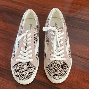 Madewell Leopard Print Sneakers - White and Tan Size 10